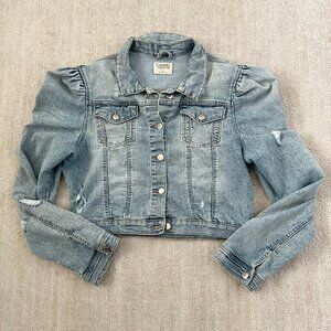 Tinseltown Blue Distressed Jeans Denim Jacket XL
